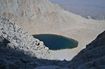 Looking down the Mountaineer's chute at Iceberg Lake.