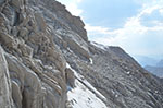 Looking at the west traverse and the Final 400 from the Notch. It's 400 vertical feet to the summit.