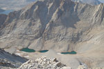 Looking north at three small tarns from about half way up the final 400.