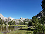 Pond at Vista Pass with Stroud Peak in the background.