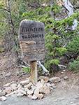 Fitzpatrick Wilderness boundary sign a few hundred yards up the Glacier trail.
